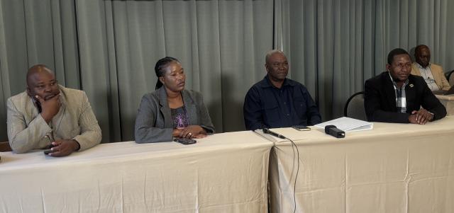 SWAKOPMUND, 12 MAY 2026 - Chairperson of the Public Accounts Committee in the National Assembly, Hendrik Gaobaeb, Deputy Chairperson Marta Itope and other members Michael Mwashindange, and Evilastus Kaaronda during a media briefing on the upcoming Southern African Development Community Organisation of Public Accounts Committees (SADCOPAC) at Swakopmund. (Photo by: Isabel Bento) NAMPA