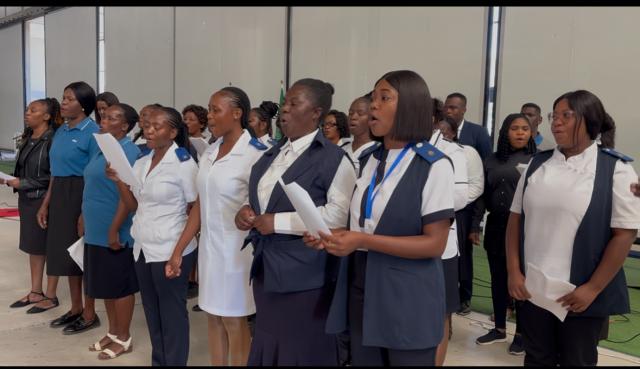 RUNDU, 12 May 2026 - The nursing choir of the Rundu State Hospital singing during the International Nurses Day commemoration at Rundu on Tuesday. (Photo by: Sawi Hausiku) NAMPA 