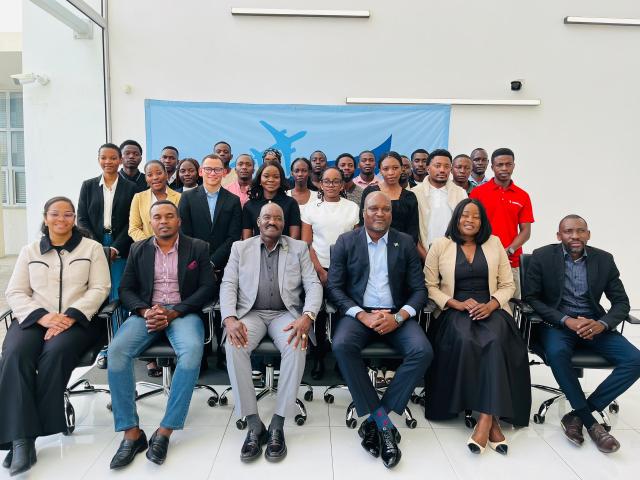 WINDHOEK, 17 MAY 2026 - Namibia Civil Aviation Authority (NCAA) 22 bursary recipients pose for a photo with NCAA staff members. (Photo: Contributed) NAMPA 