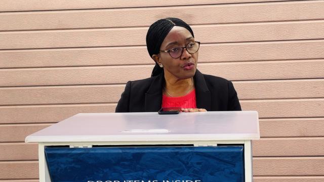 SWAKOPMUND, 19 MAY 2026 - Speaker of the National Assembly Saara Kuugongelwa-Amadhila speaking during her visit at the Ruach Elohim Foundation at Swakopmund. (Photo by: Isabel Bento) NAMPA