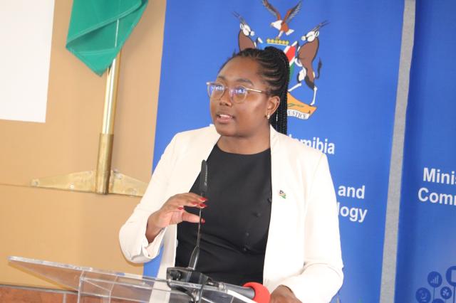 OSHAKATI, 21 May 2026- The minister of Information and Communications Technology Emma Theofelus during the high level ICT stakeholders engagement at Oshakati in the Oshana region on Thursday. (Photo: Ester Hakaala) NAMPA