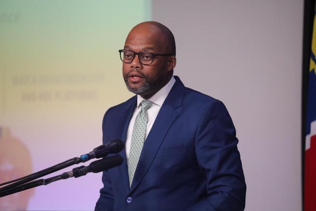 WINDHOEK, 26 May 2026 - The African Continental Free Trade Area Secretariat's (AfCFTA) Secretary General, Wamkele Mene speaking during the 25th session of the Theo-Ben Gurirab Lecture Series in Windhoek. (Photo: Contributed) NAMPA
 