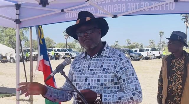 ONDONGA, 28 May 2026- Ondonga King Fillemon Shuumbwa Nangolo addressing the Genocide Remembrance Day. (Photo: Max Henrich) NAMPA 
