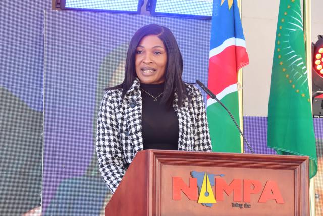 WINDHOEK, 04 June 2026 - Namibia Press Agency Board Chairperson, Kauli Nghishitende, speaking at the launch of effective communicators conference in Windhoek on Thursday. 

(Photo by: Chelva Wells) NAMPA 