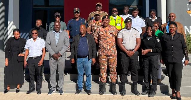 BUITEPOS, 10 June 2026 - Home Affairs, Immigration, Safety and Security Deputy Minister Edward Wambo and delegation  visited Trans-Kalahari and Mamuno border posts (Photo: Contributed) NAMPA 