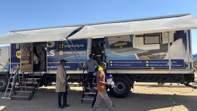 OMATJETE, 15 June 2026 - The Namibia Traffic Information System (NaTIS) on Wheels initiative was launched at Omatjete. The initiative aims to bring essential public services directly to remote and underserved communities, reducing the burden on residents who have traditionally travelled long distances to access government services. (Photo by: Isabel Bento) NAMPA