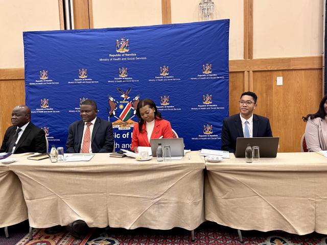 Windhoek, 16 June 2026- Taimi Amaambo deputy executive director in the ministry of health and social services and dignitaries at the public health training. (Photo by Eba Kandovazu). NAMPA