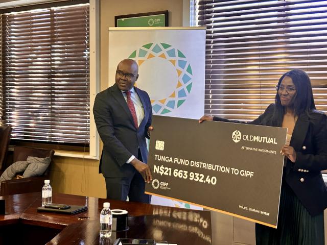 Windhoek, 19 June 2026- GIPF Chief Executive Officer Martin Inkumbi pictured at the Tunga Real Estate Fund distribution of N.dollars 21 663 932.40 to GIPF. (Photo by Eba Kandovazu) NAMPA