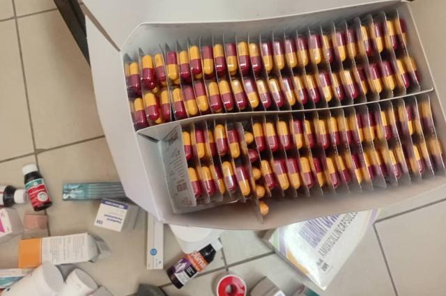 OTJIWARONGO, 19 June 2026 - Medications allegedly stolen from the Otjiwarongo State Hospital and found in a tuckshop at  Orwetoveni location on Friday. The drugs were allegedly placed on shelves for display and sale to the general public by a 40-year-old male Congolese national. (Photo contributed) NAMPA 