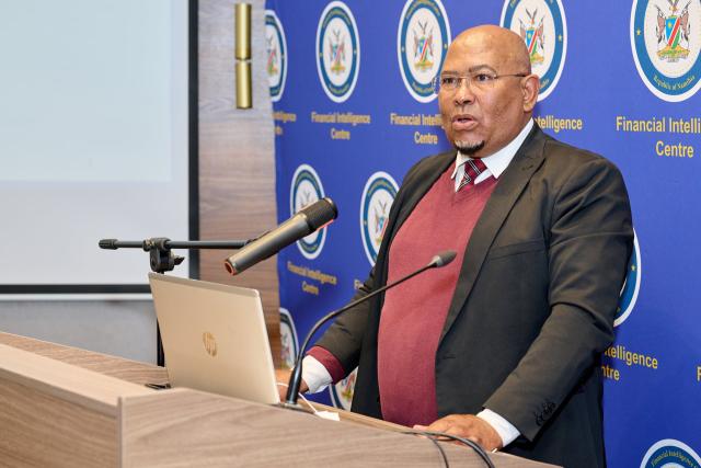 WINDHOEK, 23 June 2026 - Financial Intelligence Centre (FIC), Deputy Director responsible for Financial Investigations and Analysis Gerrit Eiman speaking on Tuesday at the announcement of Namibia’s exit from the grey list, which took effect on 19 June 2026.

(Photo contributed) NAMPA
