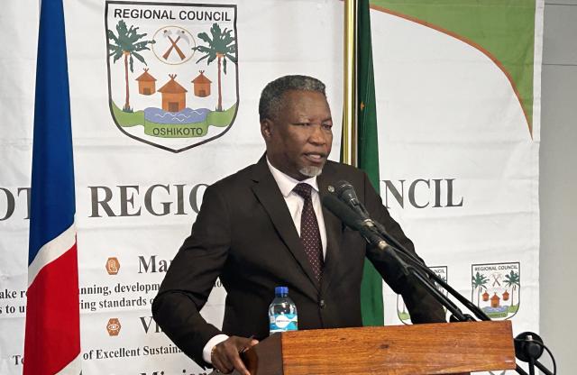 OMUTHIYA, 24 June 2026- Oshikoto Governor Sacky Kathindi delivering the State Of The region Address (SORA) on Wednesday at the Nantu office in Omuthiya.

(Photo: Max Henrich)