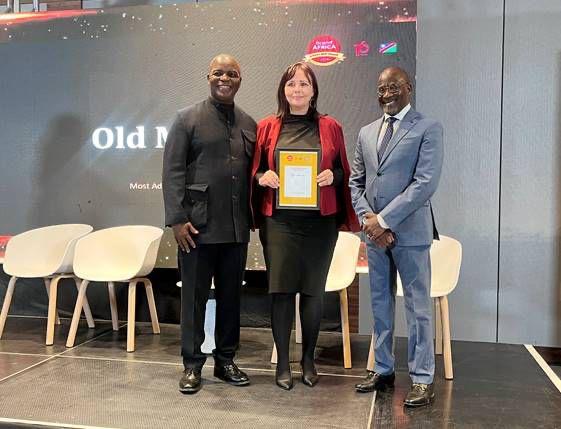 WINDHOEK, 25 June 2026 - from left, Brand Africa Founder and Chairman Thebe Ikalafeng; Old Mutual Group Marketing, Public Affairs and Sustainability Executive Mignon du Preez and Chairman of Brand Africa Namibia Lazarus Jacobs. (Photo: Contributed) 