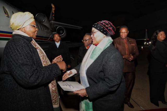 WINDHOEK, 26 June 2026 - President Netumbo Nandi-Ndaitwah has departed for Cape Town, South Africa, to participate in the 9th SACU Summit of Heads of State and Government. (Photo: Contributed) NAMPA.