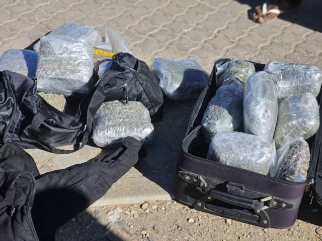 OKAHANDJA, 28 June 2026 - Two huge bags carrying about 15 grams of cannabis with an estimated street value of N.dollars 74 000 were intercepted at the Okapuka police roadblock Sunday morning. (Photo contributed) NAMPA 
