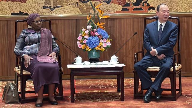 GUANGZHOU, 06 July 2026 - President Netumbo Nandi-Ndaitwah alongside Guangdong Communist Party of China’s Secretary Huang Kunming in Guangzhou on Monday. (Photo by: Isabel Bento) NAMPA
