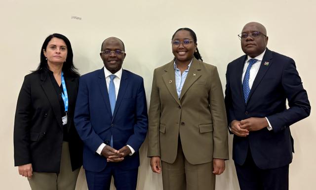 GENEVA, 06 July 2026 - Minister of Information and Communication Technology, Emma Theofelus, pictured with Chairperson of the PowerCom Board, Eldorette Harmse, Director of the Telecommunication Development Bureau (BDT) at the International Telecommunication Union (ITU), Dr Cosmas Luckyson Zavazava; and Namibia's Ambassador to the Swiss Confederation and Permanent Representative to the United Nations Office in Geneva, Elvis Shiweda, during the Global Dialogue on AI Governance in Geneva, Switzerland, on Monday.

(Photo by: Josephina Simeon) NAMPA
