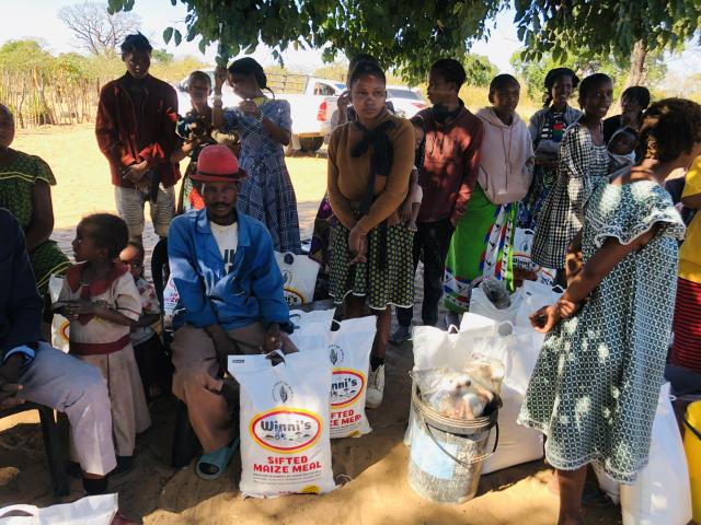 NKURENKURU, 10 July 2026- Ruguru Investment CC donates N.dollars 129 200.00 in food to San families in Nkurenkuru Extension 5 and Dema village.

(Photo: Lylie Joel)
NAMPA