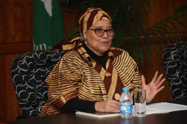 WINDHOEK, 13 July 2026 – Vice-President Lucia Witbooi addresses Namibia’s Unified Gladiators upon their return from the Special Olympics Unified Football World Cup in Paris. (Photo: Hesron Kapanga) NAMPA
