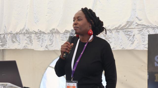 SWAKOPMUND, 15 JULY 2026 - Veteran journalist and former public relations practitioner Ester Mbathera presenting on the importance of journalist/communicators’ relationship during a break away session at the Effective Communicators Conference at Swakopmund on Wednesday. (Photo by: Isabel Bento) NAMPA