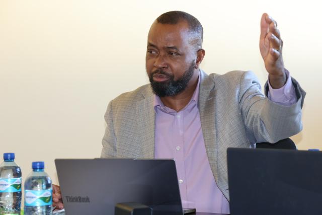 OTJIWARONGO, 17 July 2026 - The Otjozondjupa Regional Education Director, Gerhard Ndafenongo speaks at a planning meeting for the road safety initiative
at Otjiwarongo on Friday morning. (Photo by: Mulisa Simiyasa) NAMPA