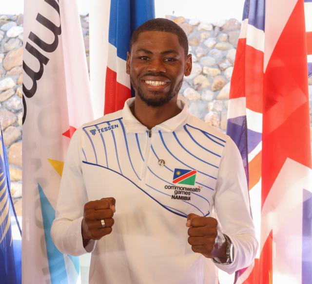 WINDHOEK, 13 July 2026 - Namibia's amateur boxer Tryagain Morning Ndevelo poses for a photo during Team Namibia send-off ceremony for the Commonwealth Games in Glasgow, Scotland by the British High Commission in Namibia. (Photo by: Hesron Kapanga) NAMPA