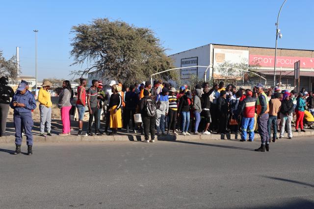 WINDHOEK, 23 July 2026 - Street vendors protesting at China Town in Windhoek on Thursday. (Photo by: Edward Tenete) NAMPA 