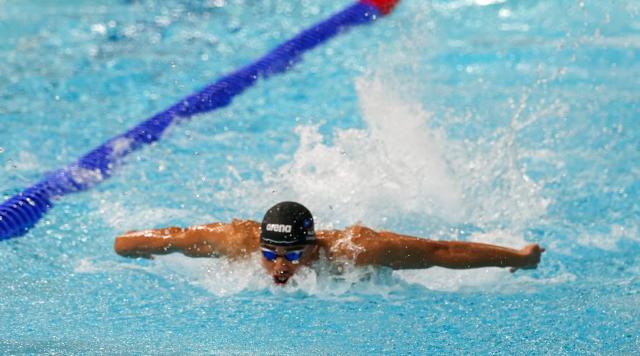 GLASGOW, 25 July 2026 - Jose Canjulo of Team Namibia while in action in the men's 200m Backstroke heats at the Toll Cross Swimming Centre on day two  of The Glasgow 2026 Commonwealth Games. (Photo: Hesron Kapanga) NAMPA