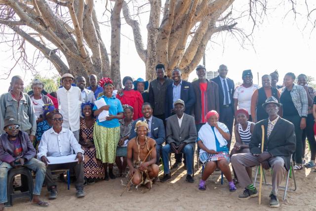 MPUNGU, 27 July 2026 - Deputy Minister in the Office of the Vice President, Moses //Khumub, visited Bravo Settlement on Monday, urging grassroots‑driven development, clarifying land procedures for a clinic, and calling for youth jobs on local projects. (Photo by: Lylie Joel) NAMPA