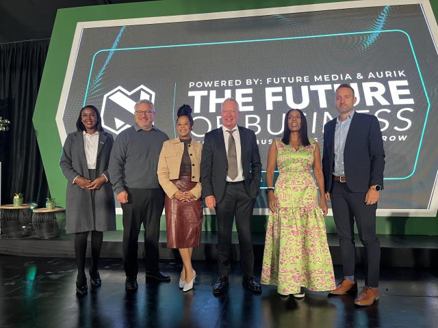 WINDHOEK, 29 July 2026 – Invited speakers and Nedbank team at the official opening of the second edition of the Nedbank Future of Business Conference. (Photo by: Justina Shuumbwa) NAMPA 