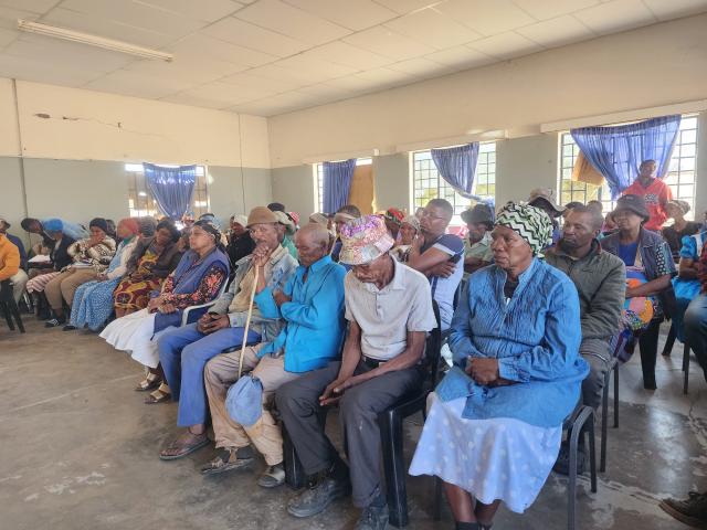 TSJAKA BEN HUR, 29 July 2026 - Residents of the Tsjaka Ben Hur community in the Kalahari Constituency of Omaheke Region during an information sharing session on the electronic identity (e-ID) card campaign. (Photo: Molly Weyulu) NAMPA