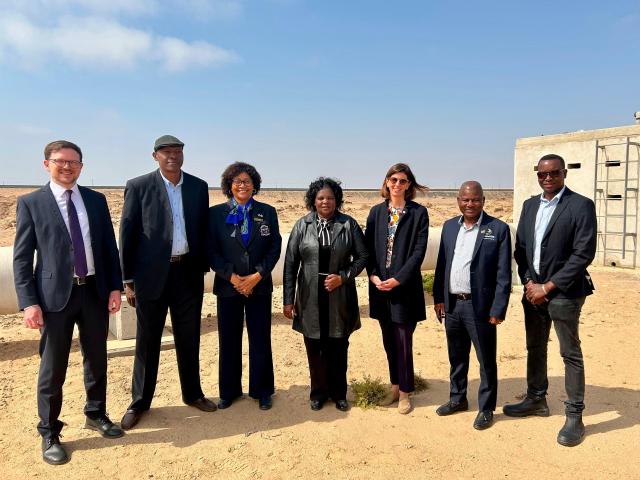 GOBABIS, 31 July 2026 - Officials at the second phase of the Omdel–Wlotzkasbaken Pipeline Replacement Project groundbreaking ceremony. (Photo: Contributed) NAMPA 