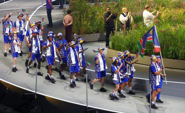 GLASGOW, 23 July 2026 - Team Namibia during the opening ceremony of the Glasgow 2026 Commonwealth Games in Scotland at the Scottish Event Campus. (Photo: Hesron Kapanga) NAMPA