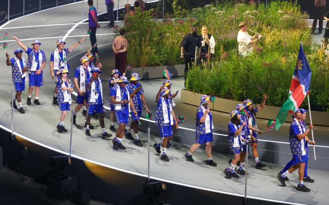 GLASGOW, 23 July 2026 - Team Namibia pictured during the opening ceremony of the Glasgow 2026 Commonwealth Games in Scotland. (Photo: Hesron Kapanga) NAMPA