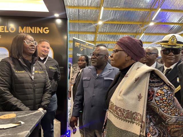 WINDHOEK, 06 August 2026 - President Netumbo Nandi-Ndaitwah touring the exhibition hall at the Namibia Mining Expo and Conference. (Photo by: Justina Shuumbwa) NAMPA 
