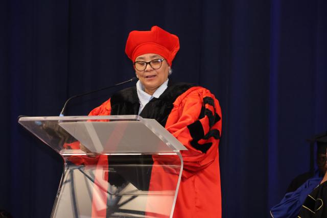 WINDHOEK, 06 August 2026 - Vice President Lucia Witbooi on Thursday officiated the 25th anniversary and graduation ceremony of International Training College Lingua in Windhoek. (Photo by: Uakutura Kambaekua) NAMPA.