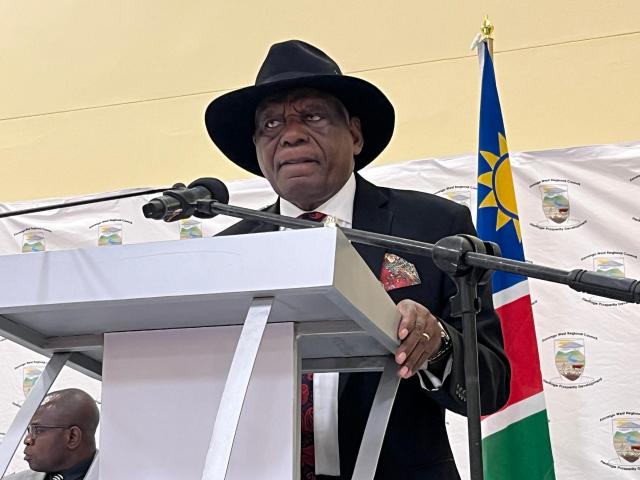 NKURENKURU, 07 August 2026-The First Gentleman of Namibia, Lt. Gen. (Rtd) Epaphras Denga Ndaitwah at engagement session for the Boy Child,at the Kavango West Regional Council multipurpose hall on Friday.

(Photo: Lylie Joel)
NAMPA