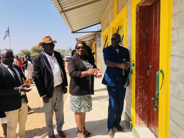 NKURENKURU, 10 August 2026- The Ruguru Investment CC on Monday handed over a brand-new classroom block worth over  N$1 million to Kamina Junior Primary School, Nkurenkuru Constituency in the Kavango West region.

(Photo: Lylie Joel)
NAMPA