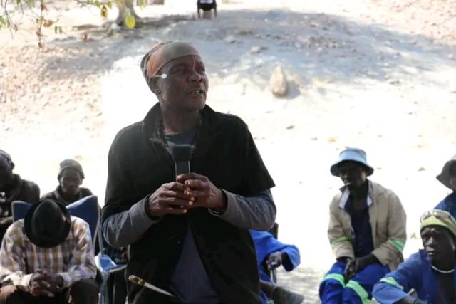 OPUWO, 12 August 2026 - Chief Muhijamo Tjindunda of Ehomba pictured during the community engagement with the Parliamentary Standing Committee on Natural Resources at Ouroutumba village on Tuesday. (Photo: Contributed) 