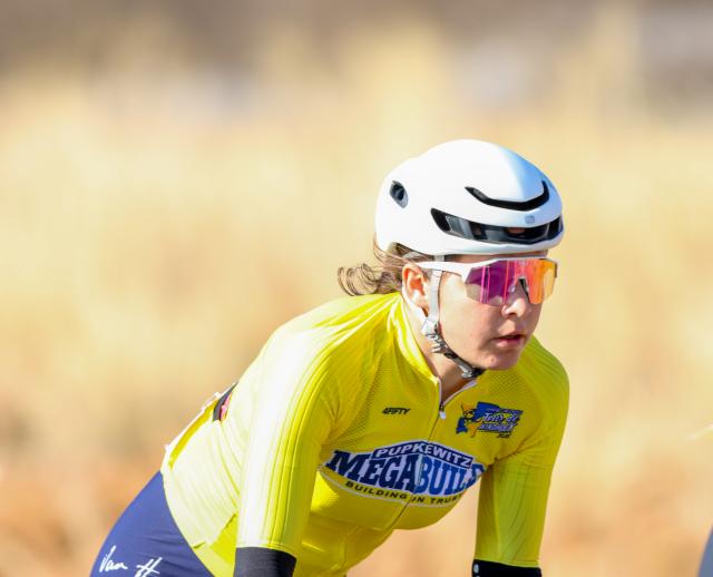 WINDHOEK, 21 August 2026 - South African rider Lize-Ann Louw while in action during stage two of the 2026 Pupkewitz Megabuild Tour de Windhoek on the Dordabis Road. (Photo: Hesron Kapanga) NAMPA