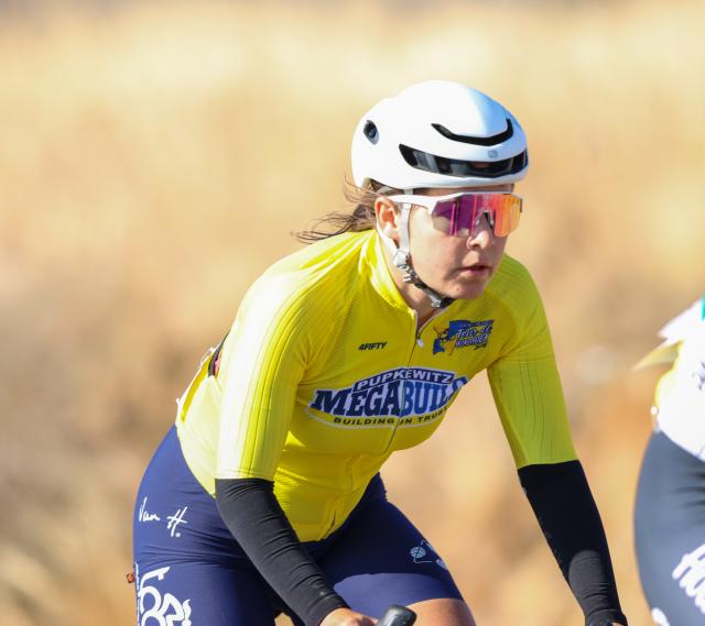 WINDHOEK, 21 August 2026 - South African rider Lize-Ann Louw while in action during stage two of the 2026 Pupkewitz Megabuild Tour de Windhoek on the Dordabis Road. (Photo: Hesron Kapanga) NAMPA