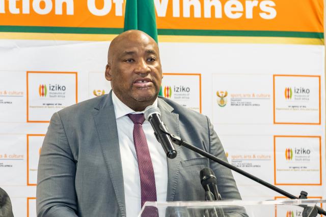 CAPE TOWN, 19 August 2026- South Africa’s Minister of Sport, Arts and Culture, Gayton McKenzie spaeking at the  Iziko Museum in Cape Town, South Africa during the handing over of the remains of former Robben Island prisoners in partnership with the Namibian government. (Photo contributed: MICT) NAMPA.