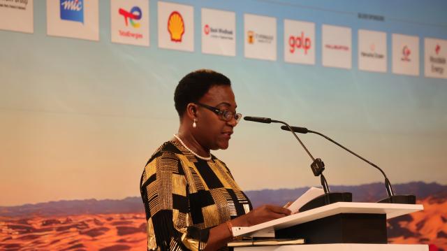 WINDHOEK, 20 August 2026 - Special Advisor and Head of the Upstream Petroleum Unit, Kornelia Shilunga at the official opening of the Namibia Oil and Gas conference. (Photo by: Justina Shuumbwa) NAMPA 