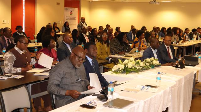WINDHOEK, 21 August 2026 - Minister of Industries, Mines and Energy Modestus Amutse launched the National Steering Committee on the Informal Economy in Windhoek, urging prioritisation of practical actions over bureaucracy. (Photo by: Uakutura Kambaekua) NAMPA.