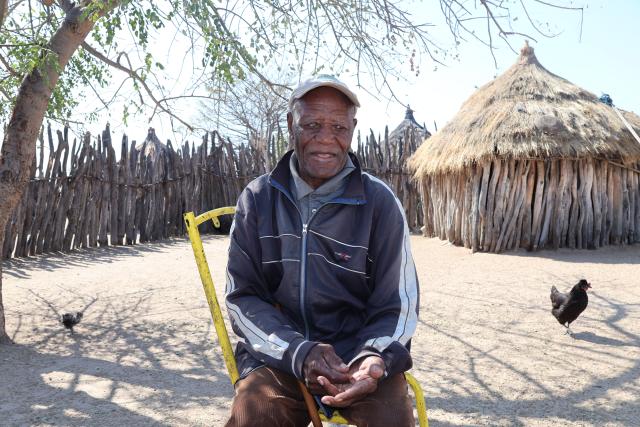 TSANDI, 30 June 2026 - Tatekulu Festus Amukwa Shikalepo pictured at his homestead at the Omugulugombashe village. (Photo: Andreas Thomas) NAMPA