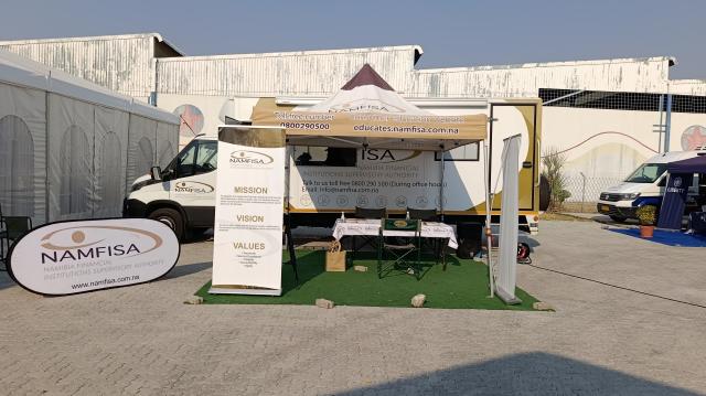ONGWEDIVA, 26 August 2026 - The Namibia Financial Institutions Supervisory Authority (NAMFISA) mobile office at the 25th edition of the Ongwediva Annual Trade Fair. (Photo: Ali Negumbo) NAMPA