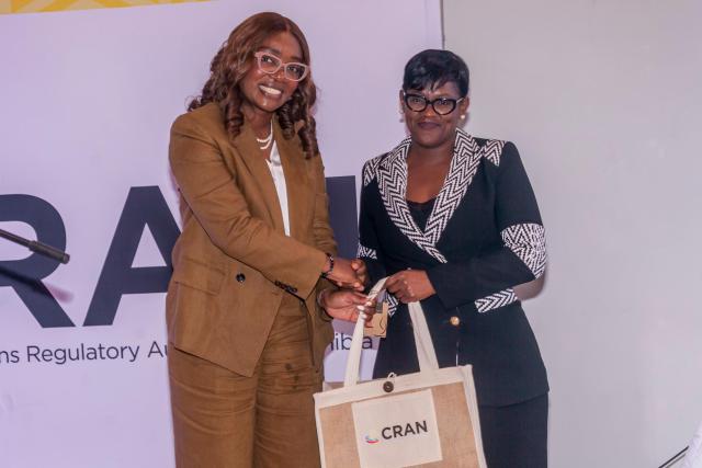 OSHAKATI, 27 August 2026 - CRAN Chief Executive Officer, Emilia Nghikembua, (L) pictured with MTC Chief Technical and Information Officer, Monica Nehemia. (Photo: Contributed) NAMPA
