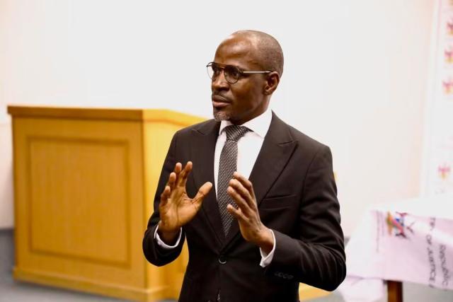 ORANDJEMUND, 31 August 2026 - Minister of Justice and Labour Relations Fillemon Immanuel addressed participants during the Mineworkers Union of Namibia (MUN) roundtable discussions in Oranjemund over the weekend. (Photo: Contributed) 
