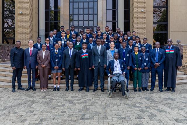 WINDHOEK, 31 August 2026 - Forty-two high school delegates from across Namibia’s 14 regions, pictured with members of parliament assembled at the National Council Chamber on Monday as the 4th Junior National Council (JNC) officially opened its first session. (Photo: Contributed) NAMPA.