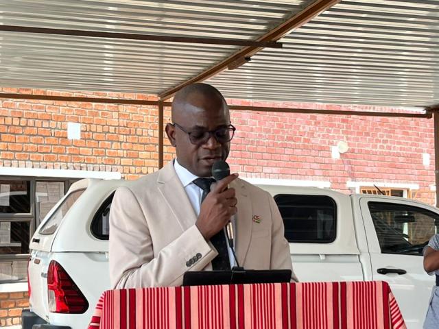 NKURENKURU, 01 September 2026- Kavango West Regional Education Director Pontianus Musore speaking at the launch of Lifelong Learning Month at the Rock Sports Complex in Nkurenkuru on Tuesday.

(Photo: Lylie Joel) 
NAMPA