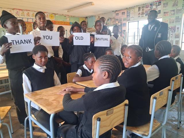 WINDHOEK, 02 September 2026 - Learners who are part of the 2026 beneficiary schools for Old Mutual Foundation. (Photo: Contributed) 